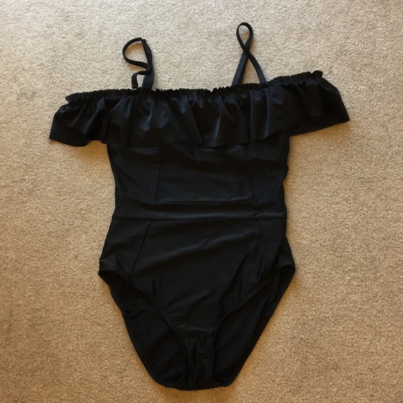 Off shoulder black swimsuit 4/6 - Picture 1 of 1